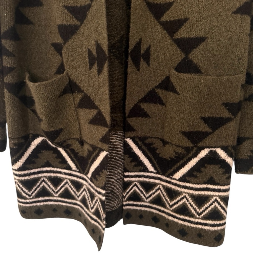 Frye Women's The Cozy Cardigan, Green (Burnt Olive Combo), Size S - Picture 4 of 11
